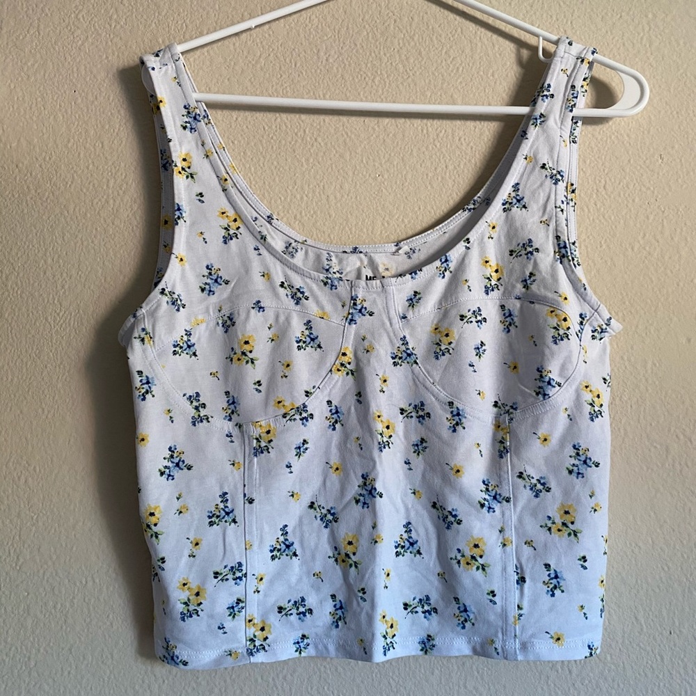 Cute Floral Crop Tank